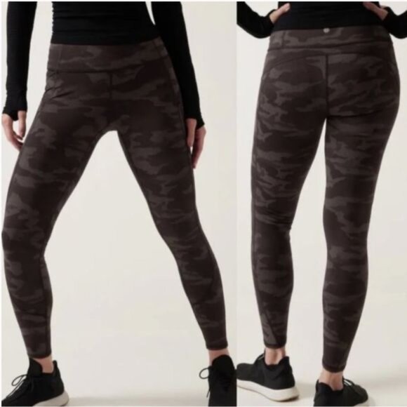 Athleta Women's Rainier Reflective Tight in Camo Lux Black - Picture 1 of 9